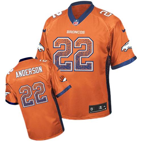 Nike Broncos #22 C.J. Anderson Orange Team Color Men's Stitched NFL Elite Drift Fashion Jersey - Click Image to Close